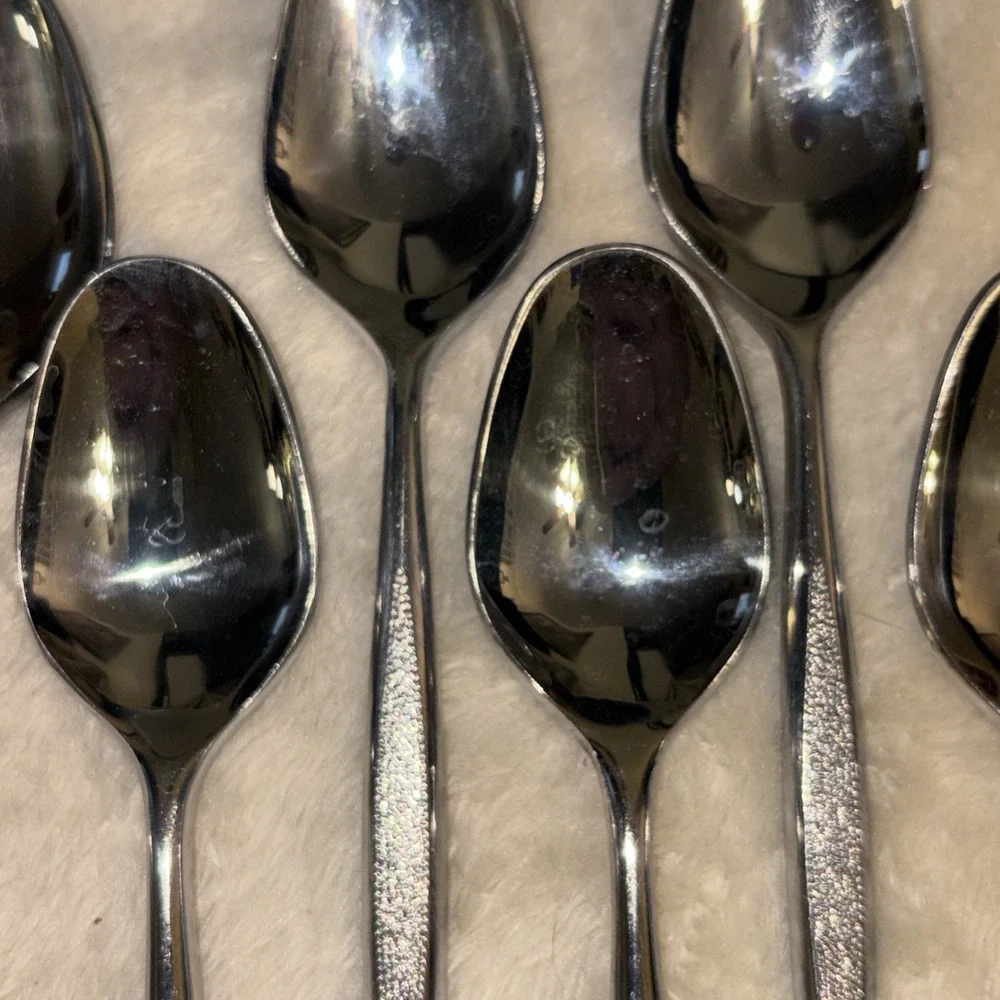National Stainless CHEVIOT 8 Spoons Vintage MCM